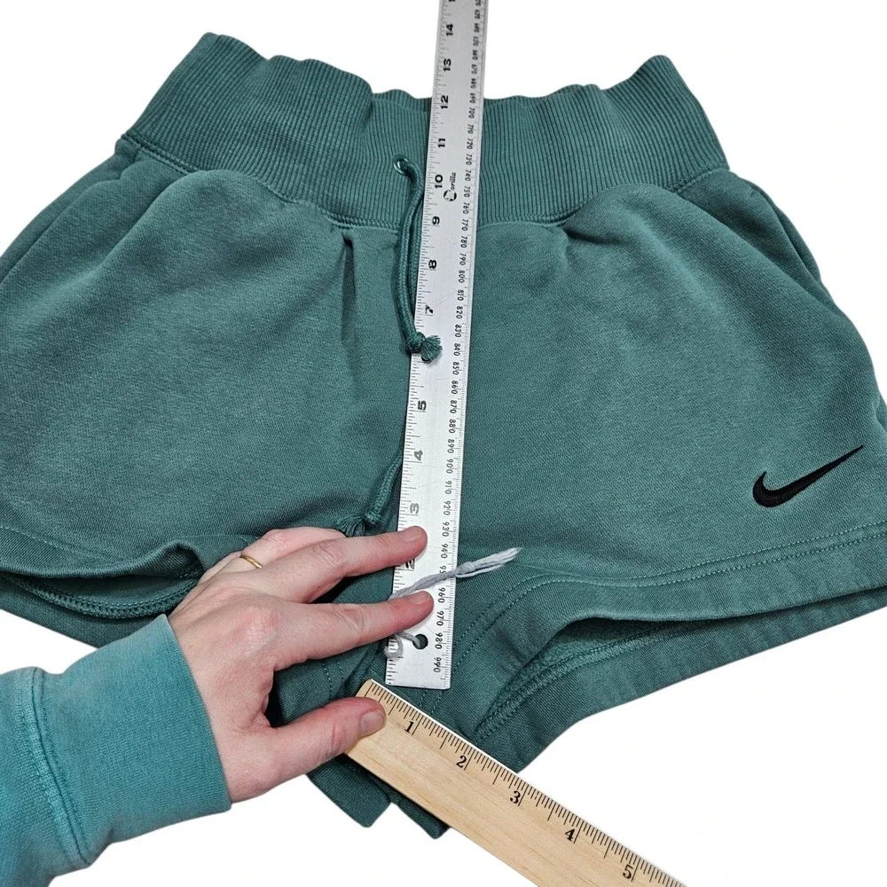 Nike Phoenix Fleece High Waisted Shorts Green Womens XXS Gym‎ Workout Running